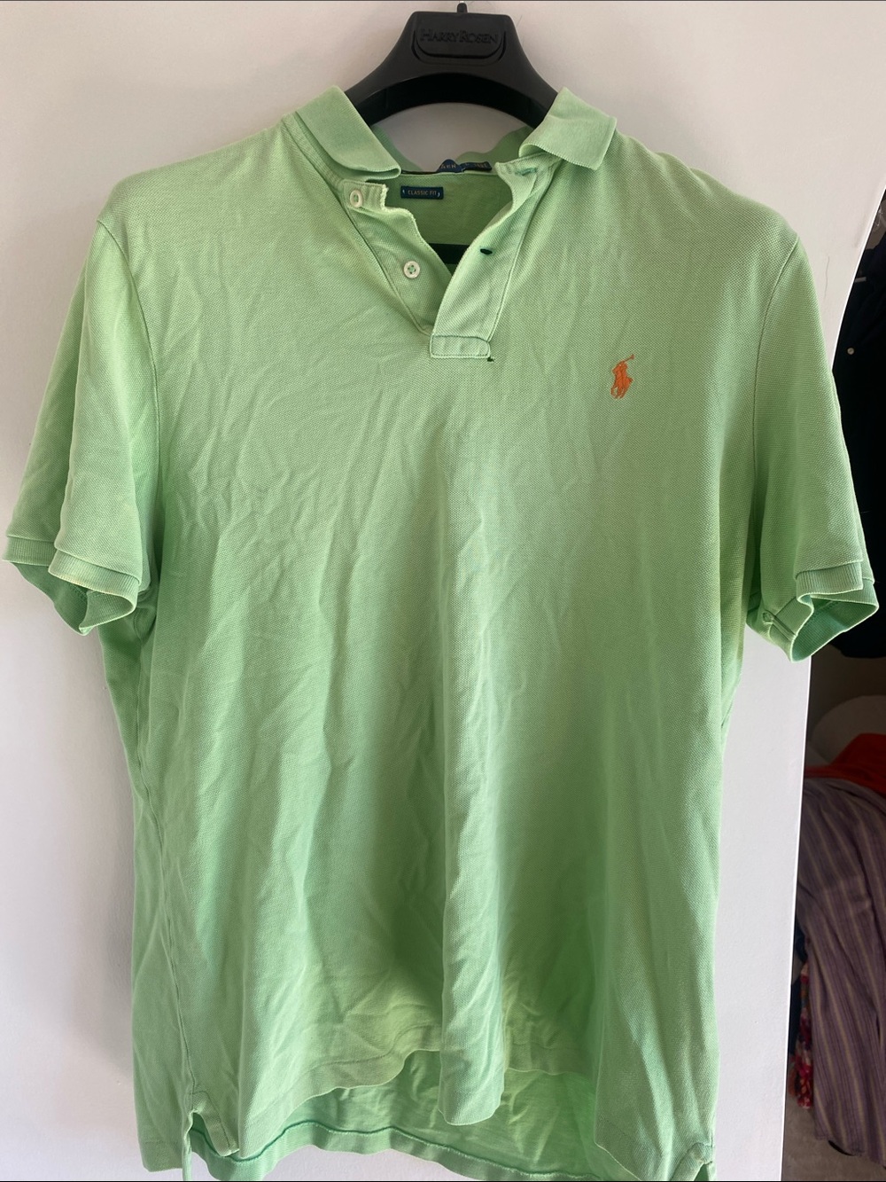 Polo by Ralph Lauren Mint Green Short-Sleeve Polo with Orange Pony Embroidery